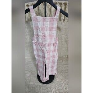 Mabel + Honey Pink Gingham Girls' Romper Overalls